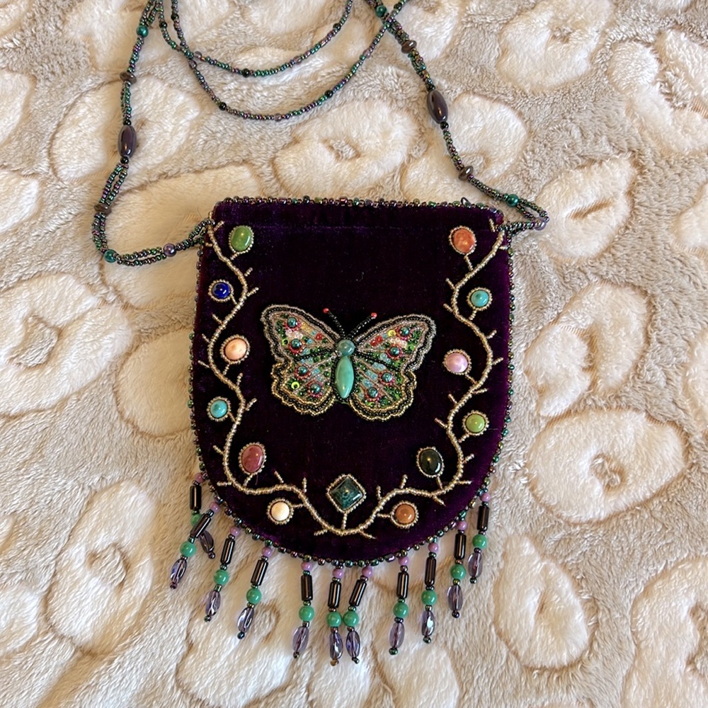 Beaded butterfly purse
